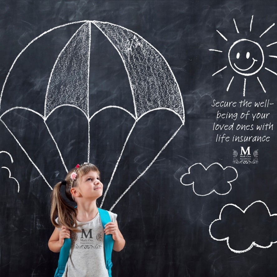 Chalk Umbrella Girl for Life Insurance